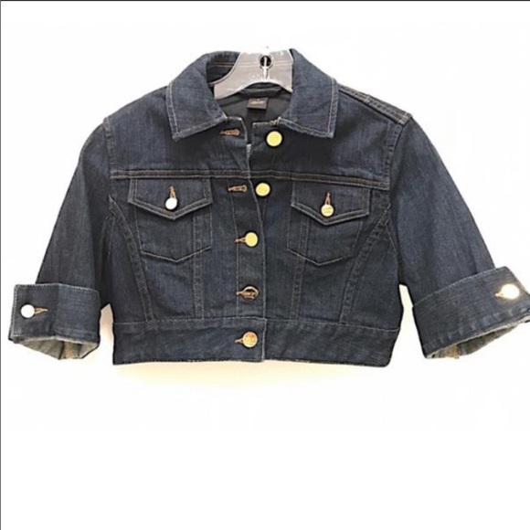 Sean John Cropped Dark Denim Jacket 3/4 Sleeves S - Picture 7 of 7